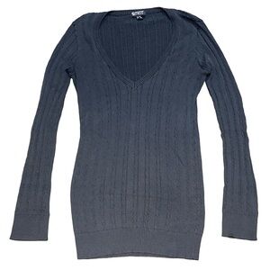 Y2K BLUENOTES women's navy knit v-neck sweater, size XL.